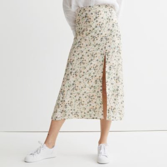 H&M floral midi skirt - size 10 - Picture 2 of 6